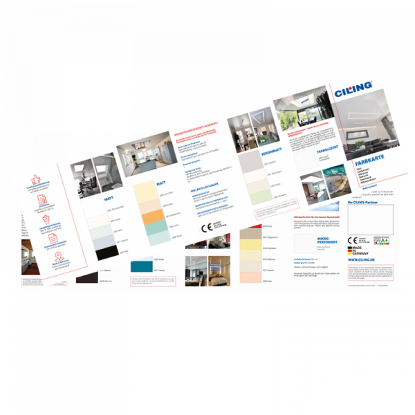 CILING-Farbkarte mit Folienmustern, 14 - Seitig